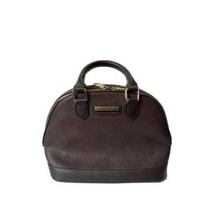 Adrienne Vittadini Double Handle Brown Dome Satchel Handbag NWOT